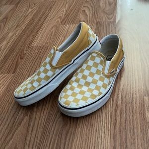 Vans Yellow Checkerboard Slip-Ons